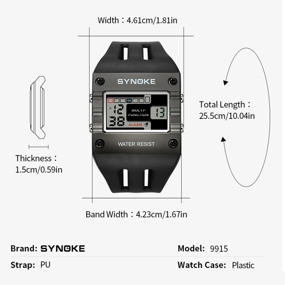 SYNOKE Mens Digital Sports Watch, Big Numbers, Large Display Face Big Digits, Easy to Read, Waterproof, Running Military Watch